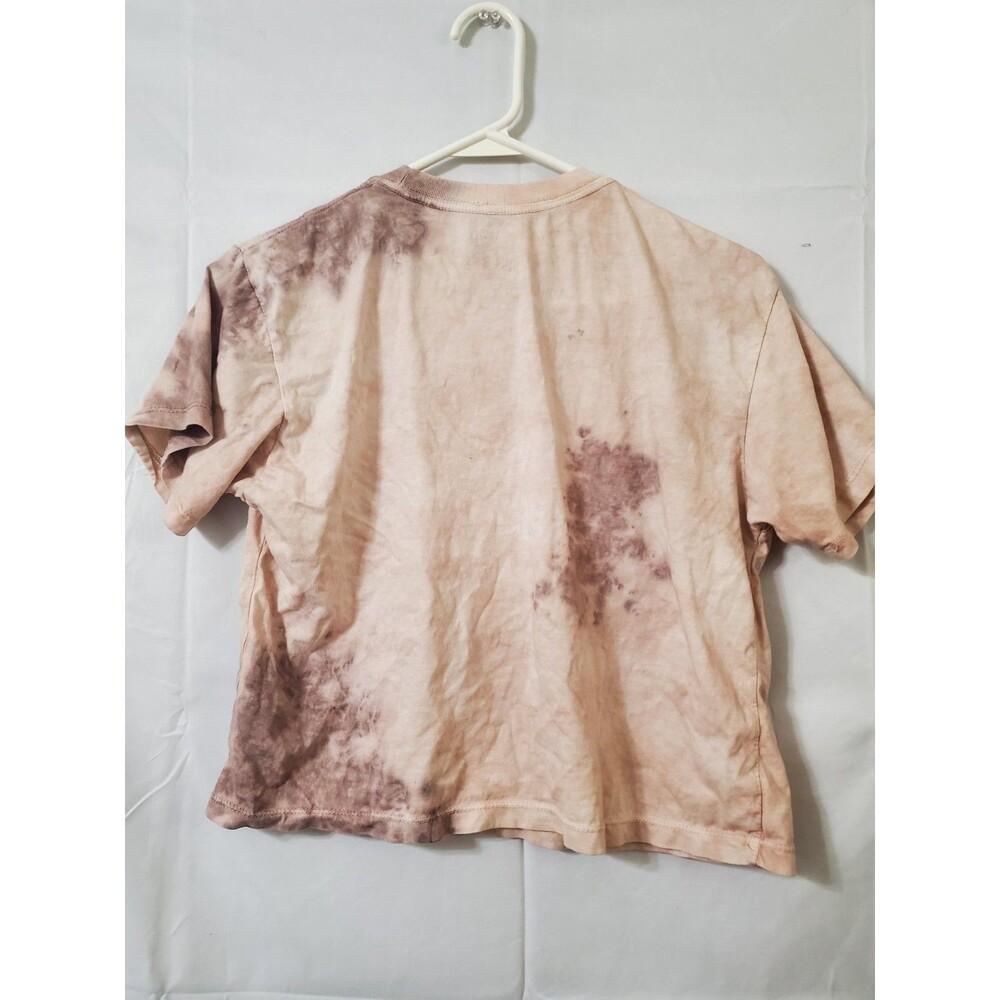 Women's Buc-ee's Cropped Road Trippin' Shirt Small Tie Dye Brown Tan Sunflower - Picture 3 of 5